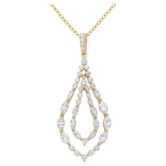 14K Yellow Gold Diamond Drop Pendant