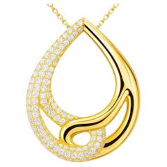 14K Yellow Gold Diamond Drop Pendant