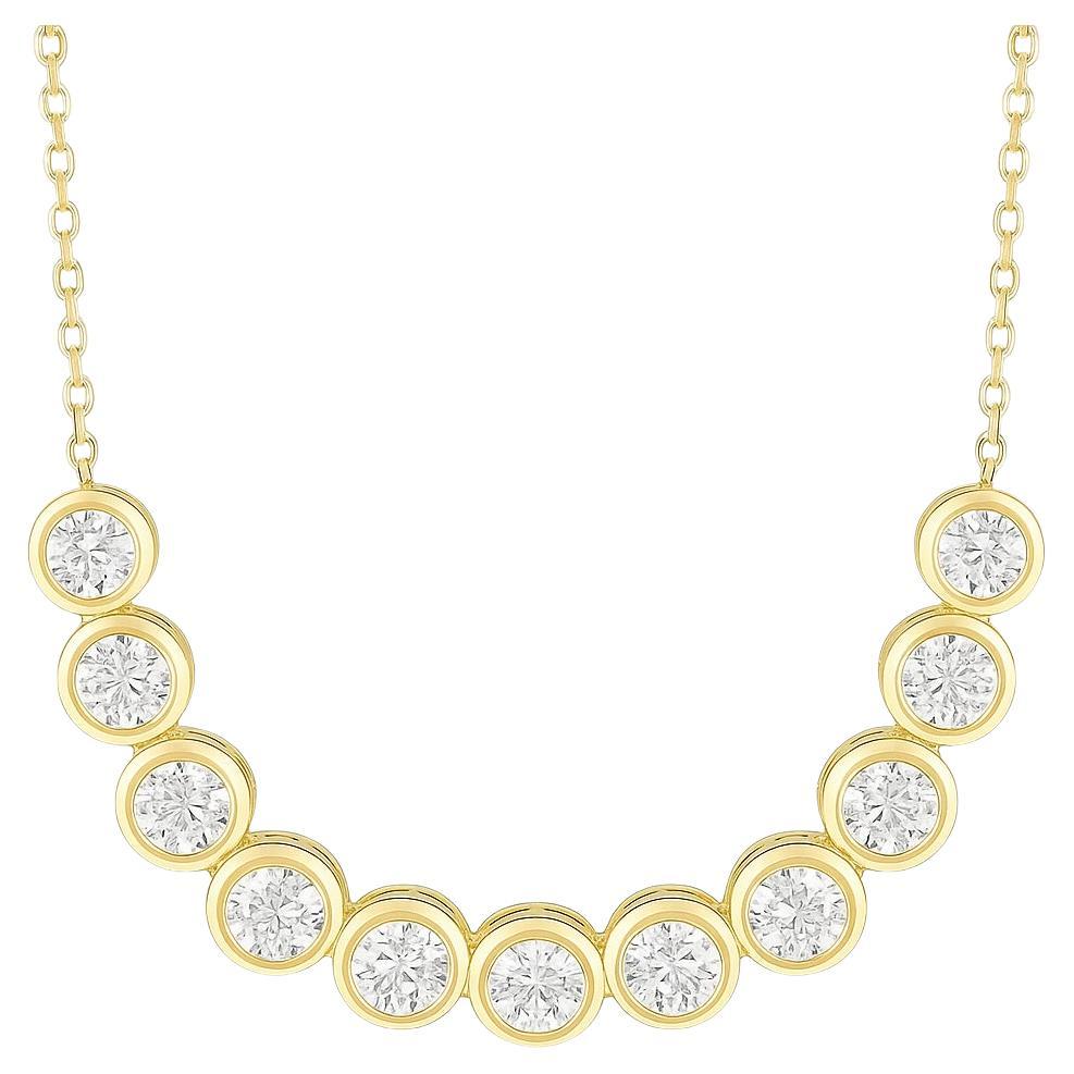 14K Yellow Gold Diamond Droplet Necklace en vente