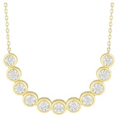 14K Yellow Gold Diamond Droplet Necklace