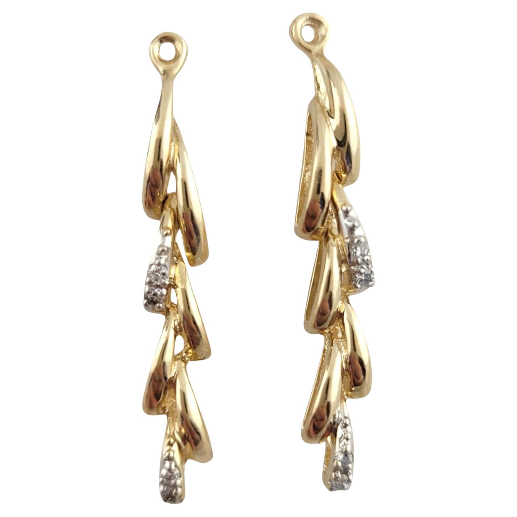 14K Yellow Gold Diamond Earring Enhancers #16252 For Sale