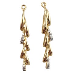 Boucles d'oreilles en or jaune 14K avec diamants #16252