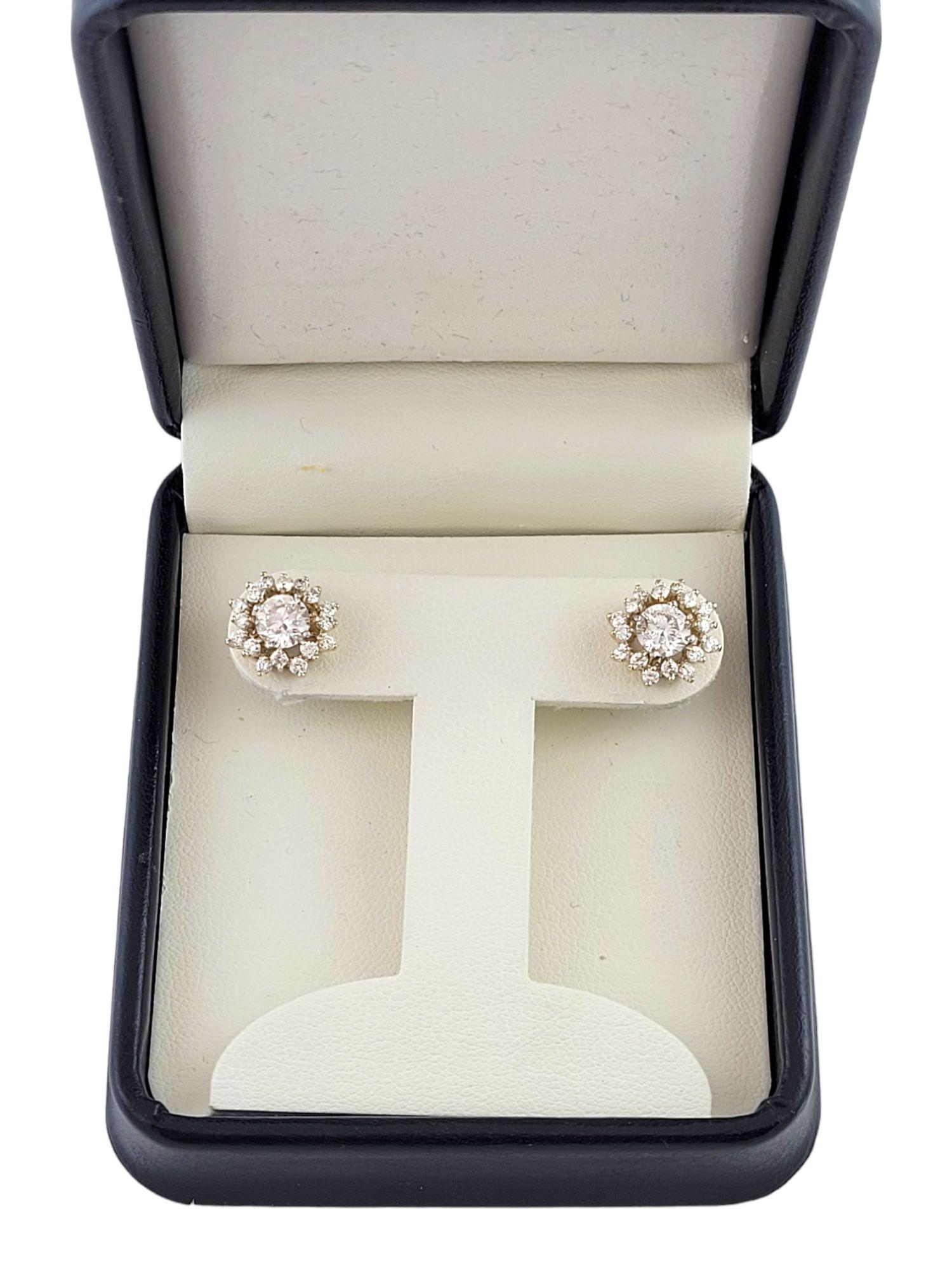 14 Karat Gelbgold Diamant-Ohrring-Jacken 1