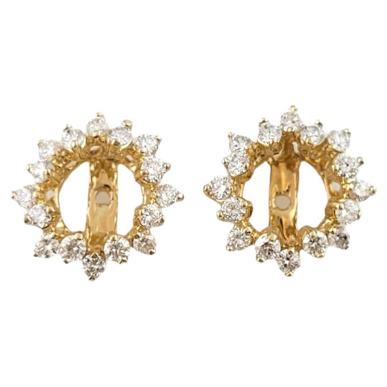 14K yellow Gold Diamond Earring Jackets For Sale at 1stDibs