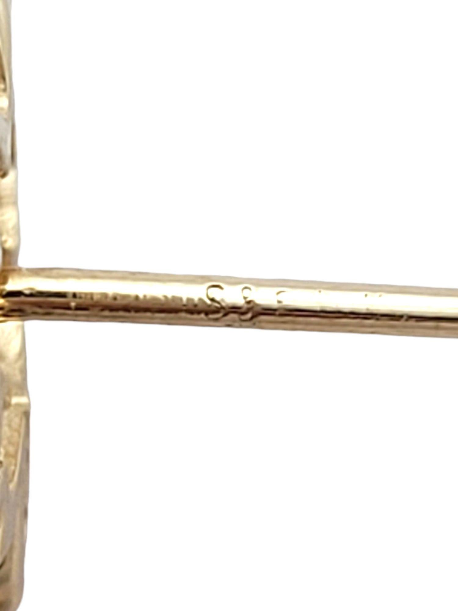 Women's 14K Yellow Gold Diamond Earrings #14827 For Sale