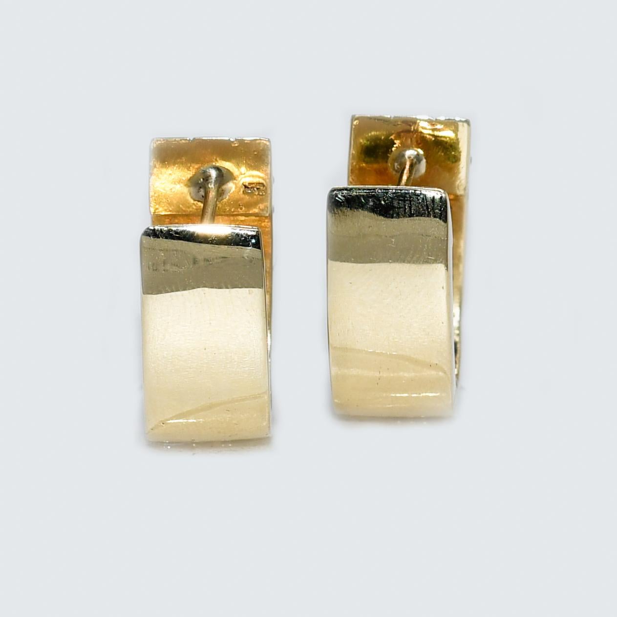 14K Yellow Gold Diamond Earrings 1.50tdw, 13.9g In Excellent Condition For Sale In Laguna Beach, CA