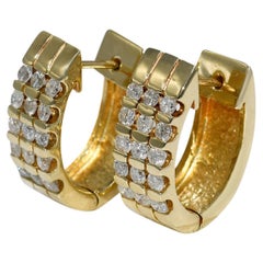 Boucles d'oreilles en or jaune 14 carats avec diamants 1,50tdw, 13,9g