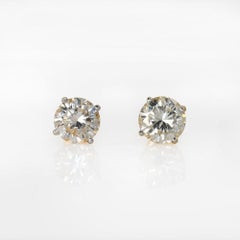14K Yellow Gold Diamond Earrings 4.19TDW, 2.7gr