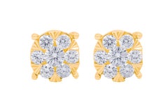 14K Yellow Gold Diamond Earrings