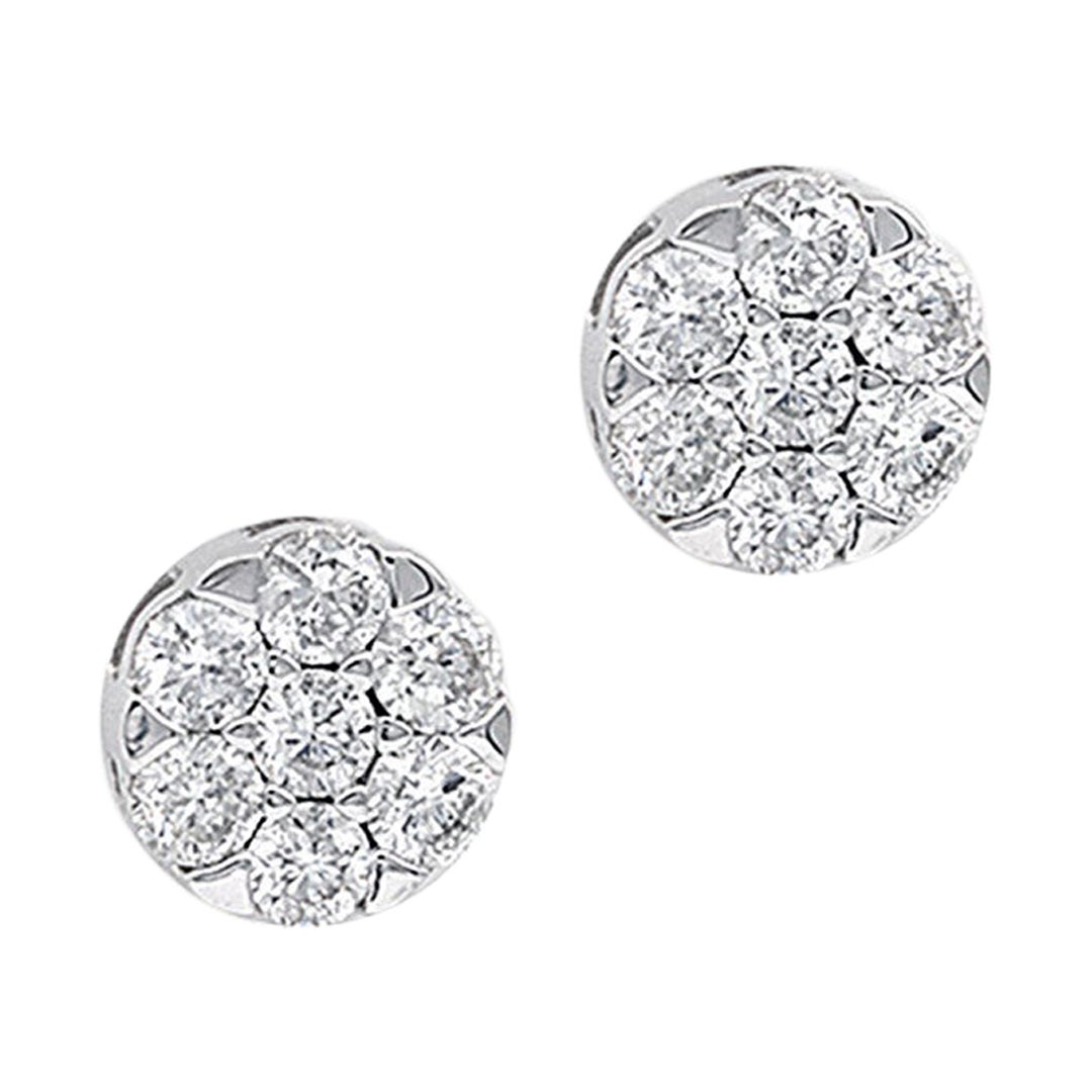 Pendientes de diamantes de oro amarillo de 14 quilates