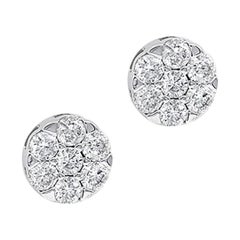 Pendientes de diamantes de oro amarillo de 14 quilates