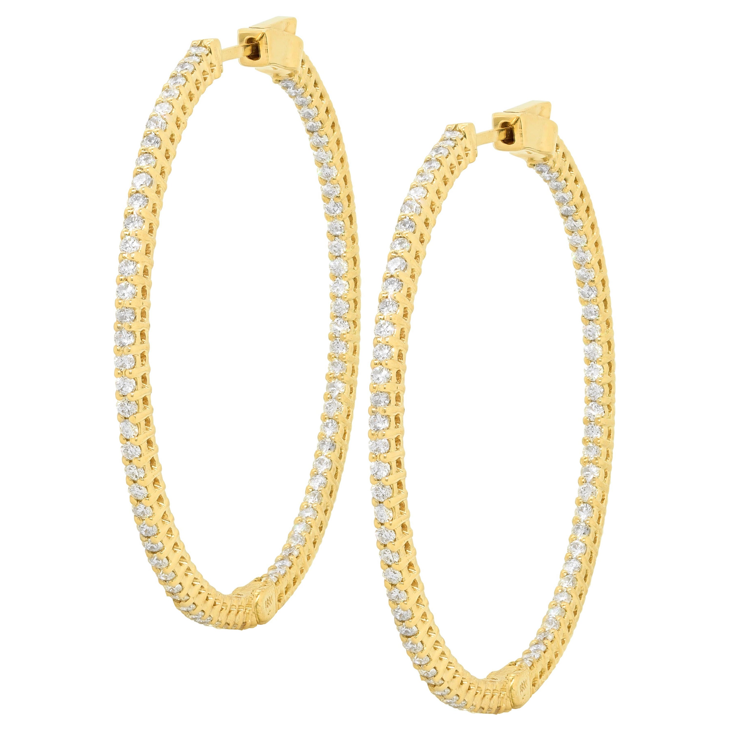 Orecchini con diamanti in oro giallo 14K