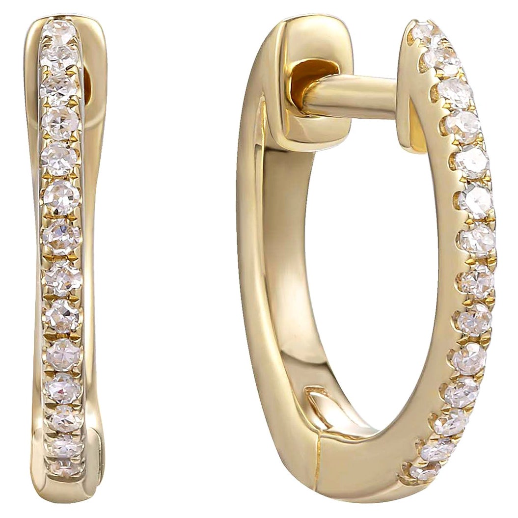 Orecchini con diamanti in oro giallo 14K