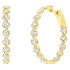 Orecchini con diamanti in oro giallo 14K