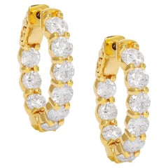 14K Yellow Gold Diamond Earrings 4.50cts