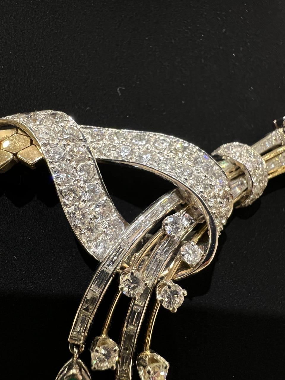 14K Gelbgold Diamant- und Smaragd-Halskette IGI-zertifiziert im Zustand „Hervorragend“ im Angebot in Media, PA