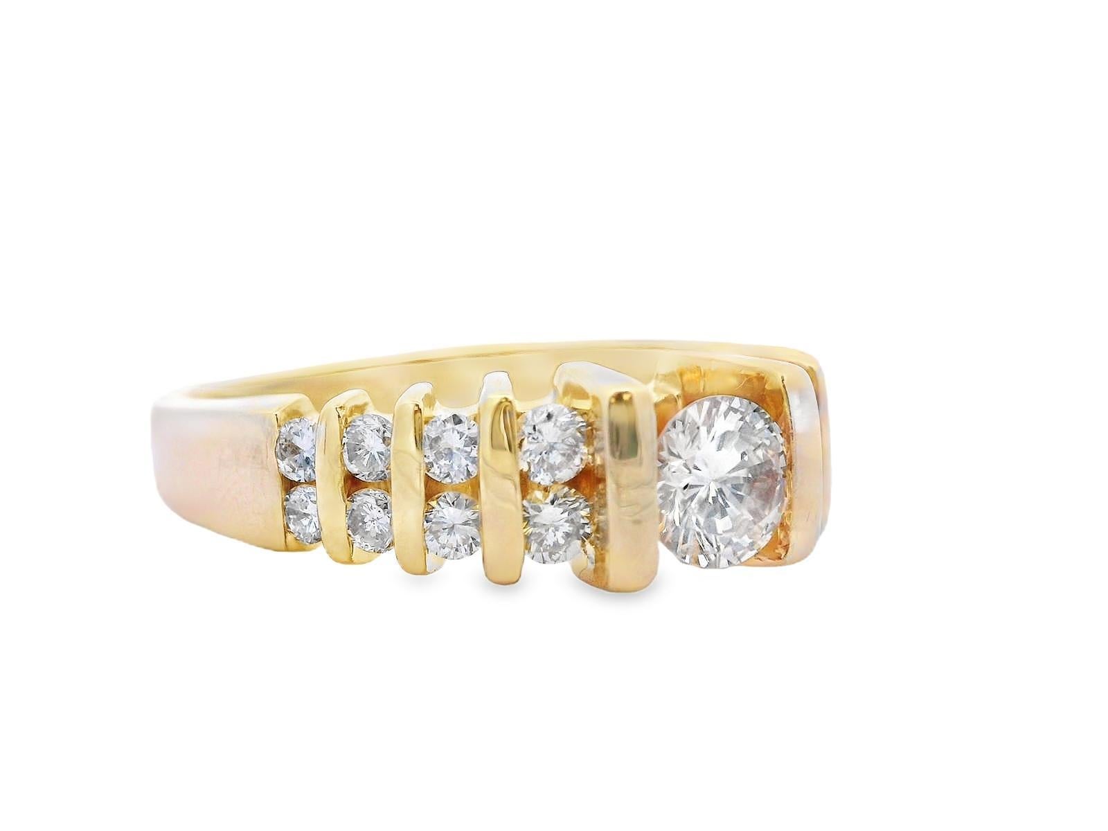 Bande de fiançailles en or jaune 14k avec diamant Bon état - En vente à Lexington, KY