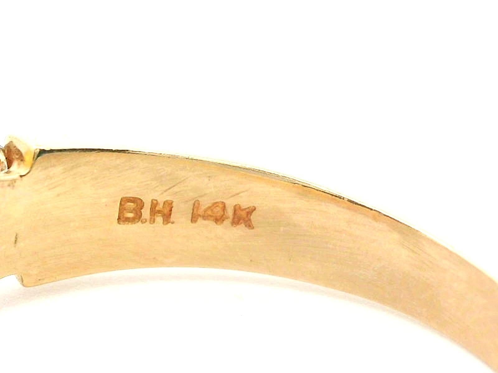 Bande de fiançailles en or jaune 14k avec diamant en vente 3