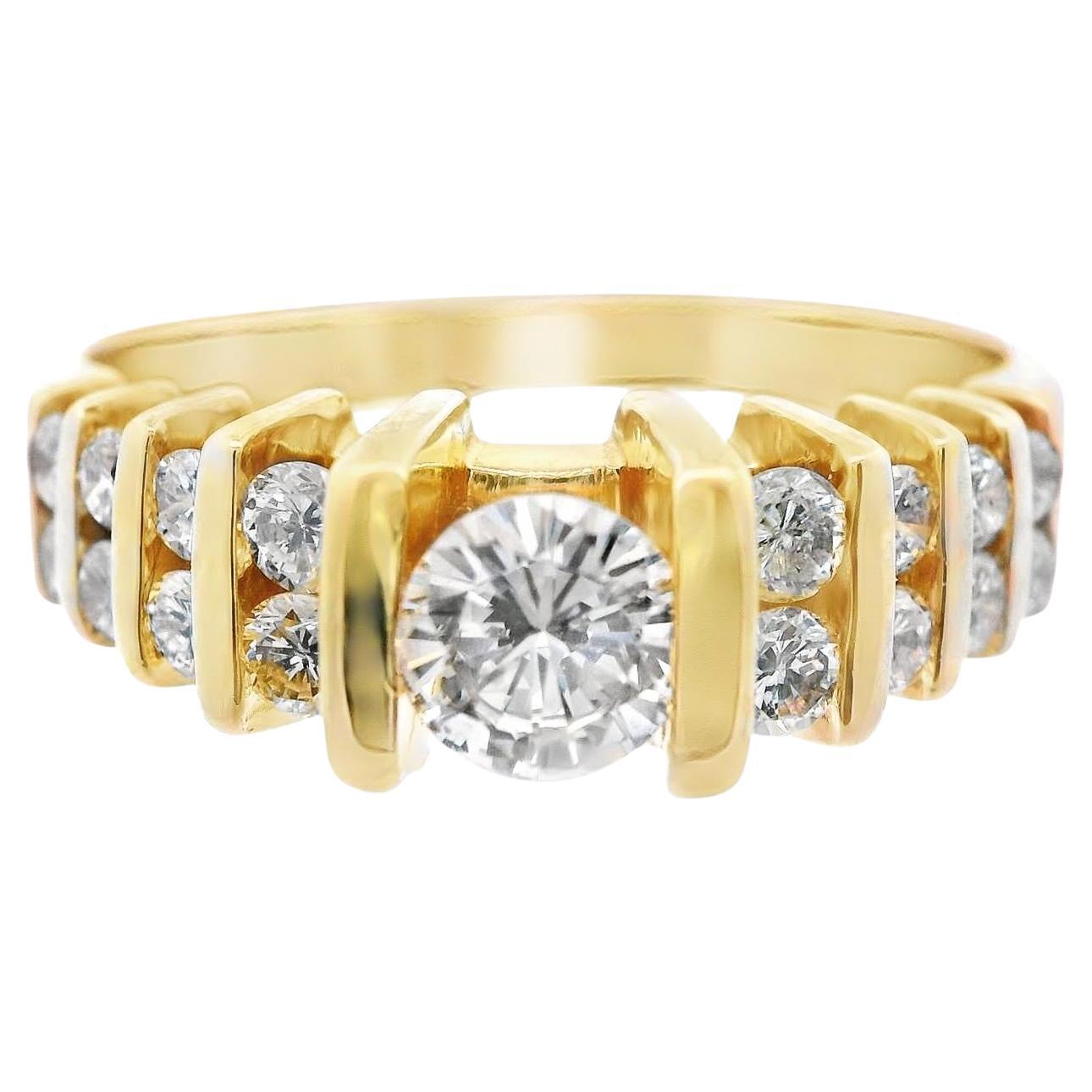 14k Yellow Gold Diamond Engagement Band