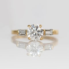 14K Yellow Gold Diamond Engagement Ring 1.03ct, CTR-2.7g