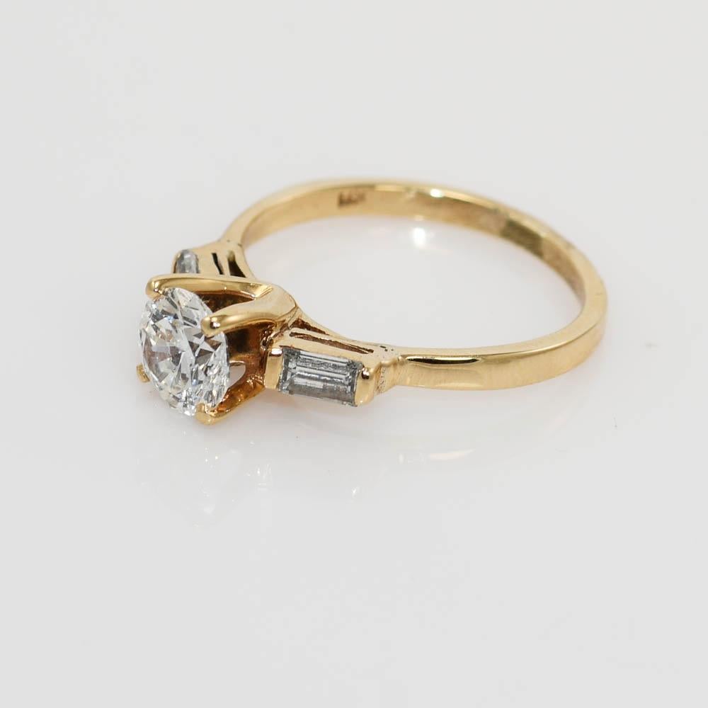 Brilliant Cut 14K Yellow Gold Diamond Engagement Ring 1.03ct, CTR-2.7g For Sale
