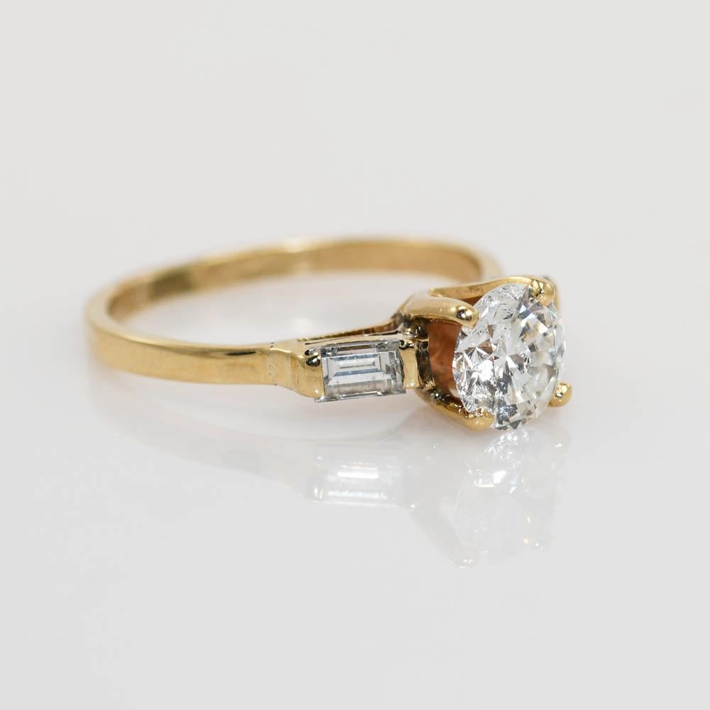 Bague de fiançailles en or jaune 14 carats avec diamants 1,03 carat, CTR-2,7 g en vente 3