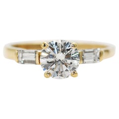 14K Yellow Gold Diamond Engagement Ring 1.03ct, CTR-2.7g