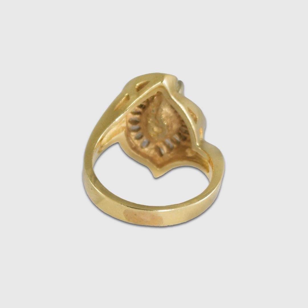 Bague de fiançailles en or jaune 14 carats avec diamant Excellent état - En vente à Laguna Beach, CA