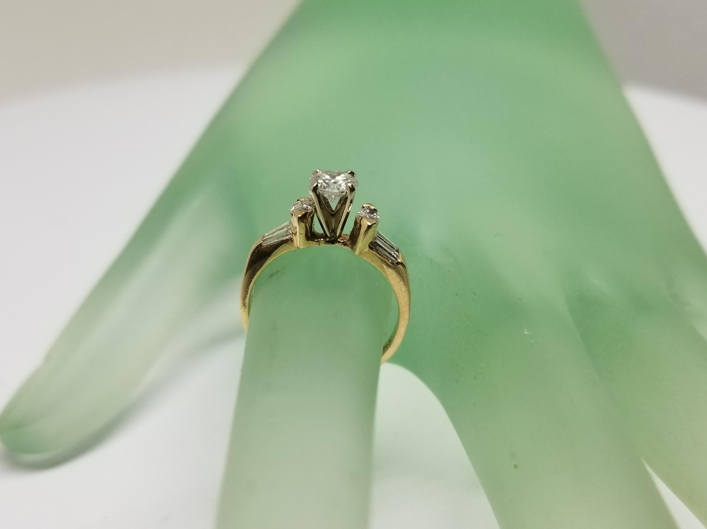 14 Karat Yellow Gold Diamond Engagement Ring 1