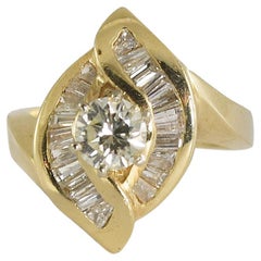 14K Yellow Gold Diamond Engagement Ring