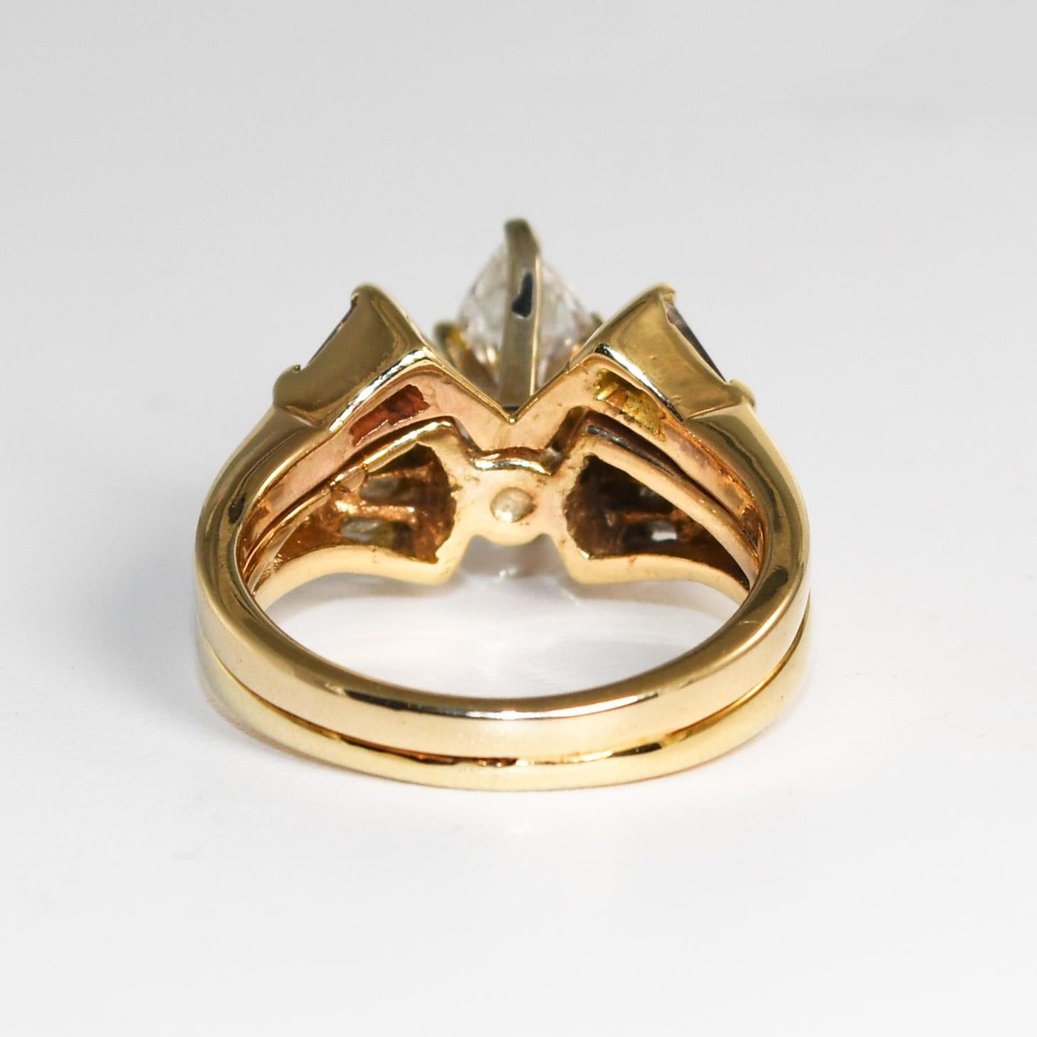 14K Yellow Gold Diamond Engagement Ring Set EGL Certified In Excellent Condition For Sale In Laguna Beach, CA
