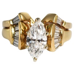 14K Yellow Gold Diamond Engagement Ring Set EGL Certified