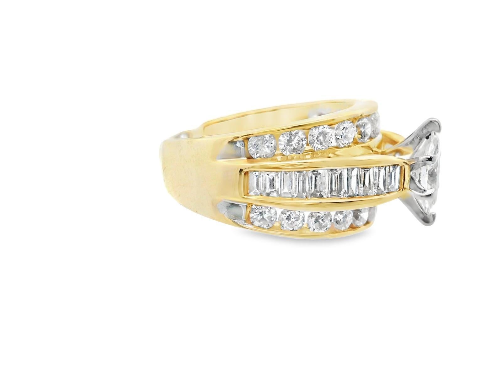 De las mujeres Anillo de compromiso de diamantes en oro amarillo de 14k en venta