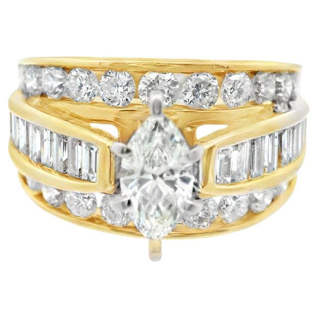 Solid 14k Yellow Gold Jewelry Lab Diamond Ring Designer Stacking ...