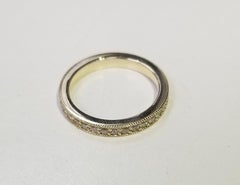 14 Karat Yellow Gold Diamond Eternity Ring with Milgrain