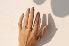 Dainty Hamsa Hand Diamond Ring in 14K Solid Yellow Gold