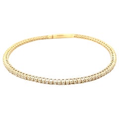 14K Yellow Gold Diamond Flexible Bangle