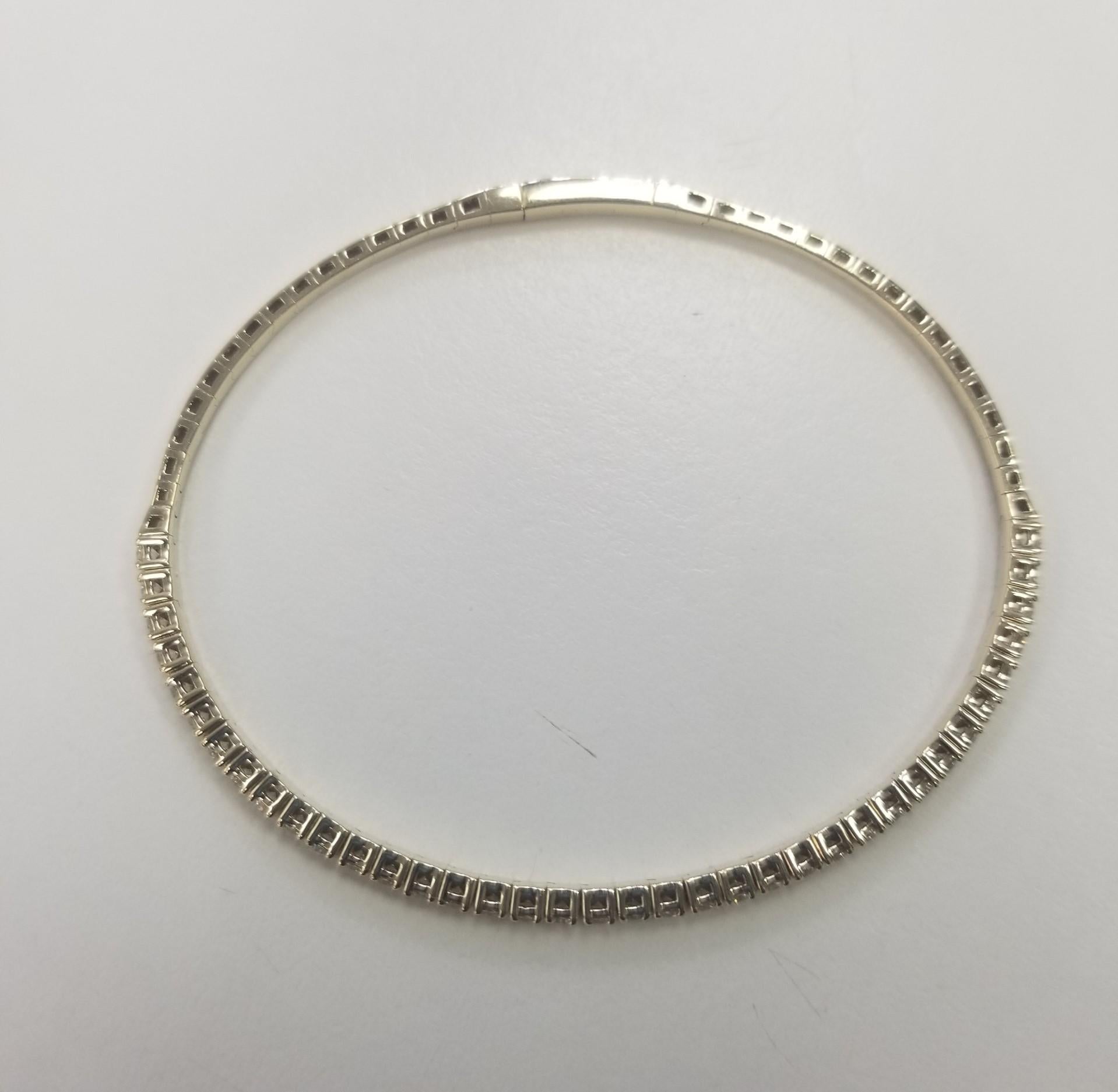 Contemporary 14k Yellow Gold Diamond Flexible Tennis Bracelet Weighing 1.51ctw For Sale