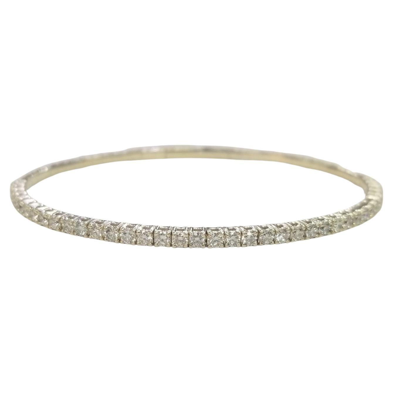 14k Yellow Gold Diamond Flexible Tennis Bracelet Weighing 1.51ctw For Sale