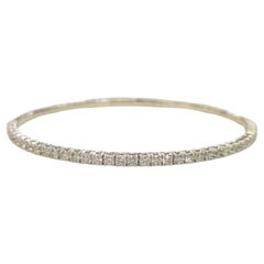 Bracelet tennis flexible en or jaune 14 carats avec diamants pesant 1,51 carat