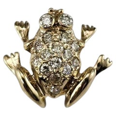 14K Yellow Gold Diamond Frog Pendant/Charm #25152