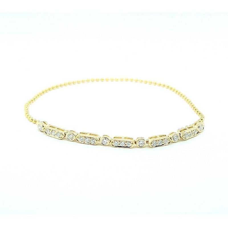 Round Cut 14K Yellow Gold & Diamond Gazebo Fancy Collection Bracelet (0.41 Ct) For Sale