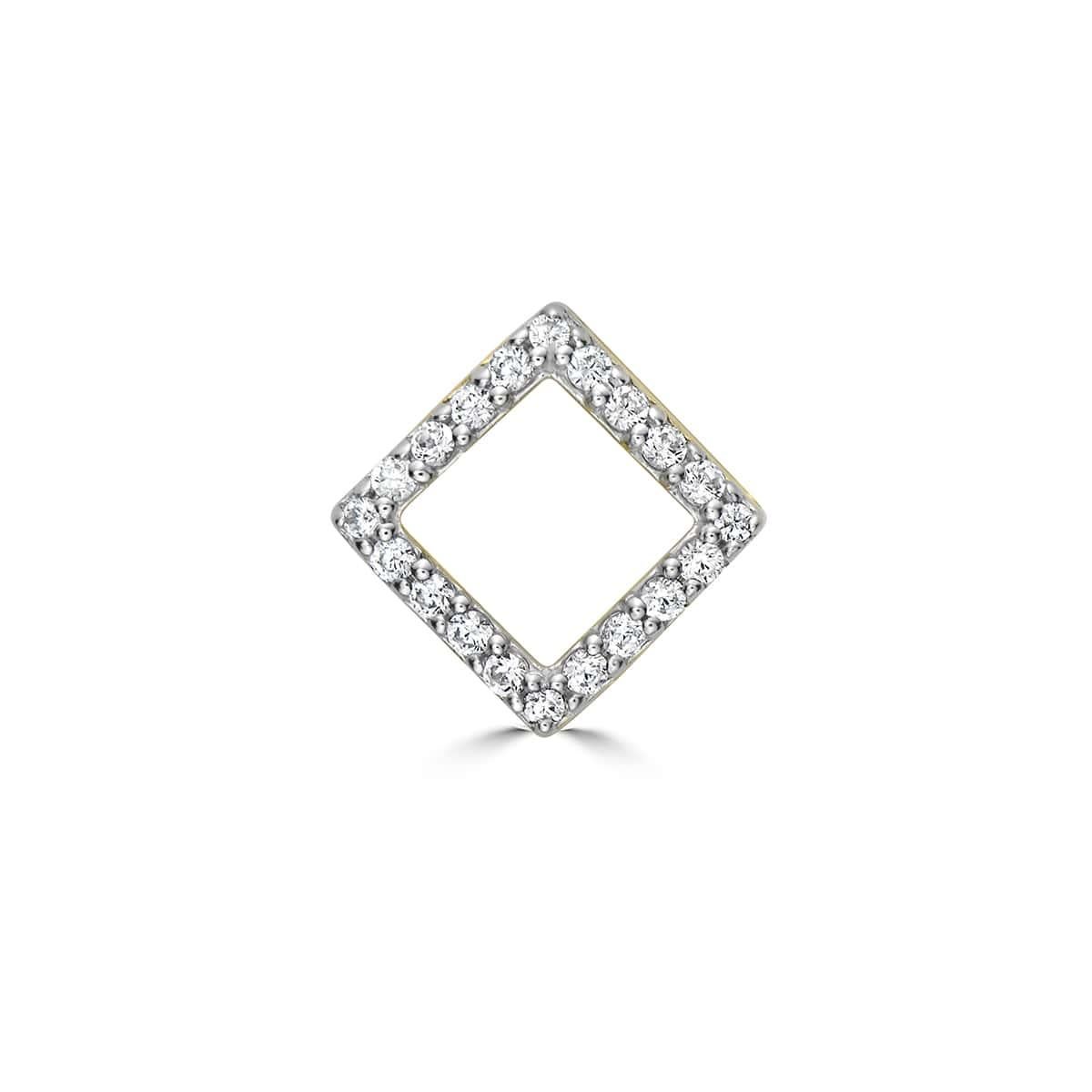 14K Yellow Gold Diamond Geometric Detachable Earrings For Sale 2