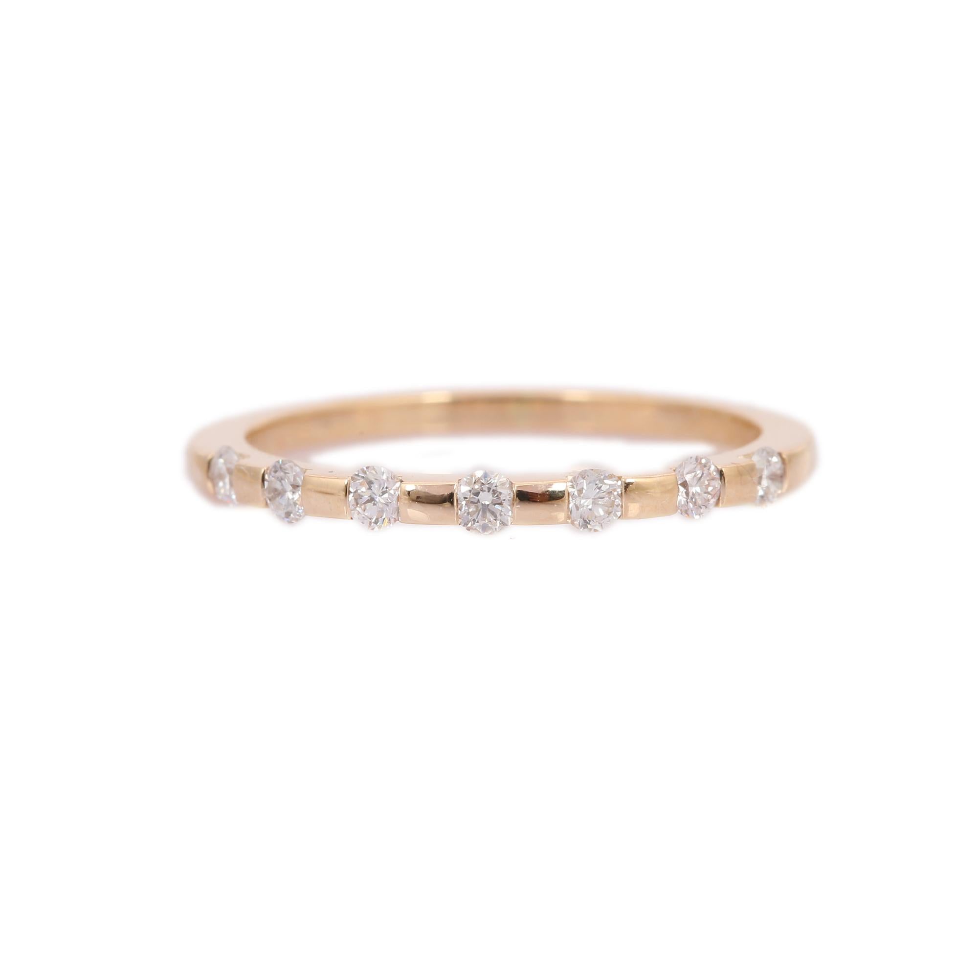 For Sale:  14K Yellow Gold Stackable Diamond Band Ring 2