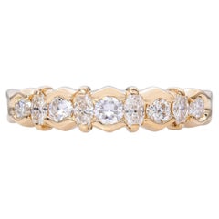 14k Yellow Gold Diamond Half-Eternity Wedding Band