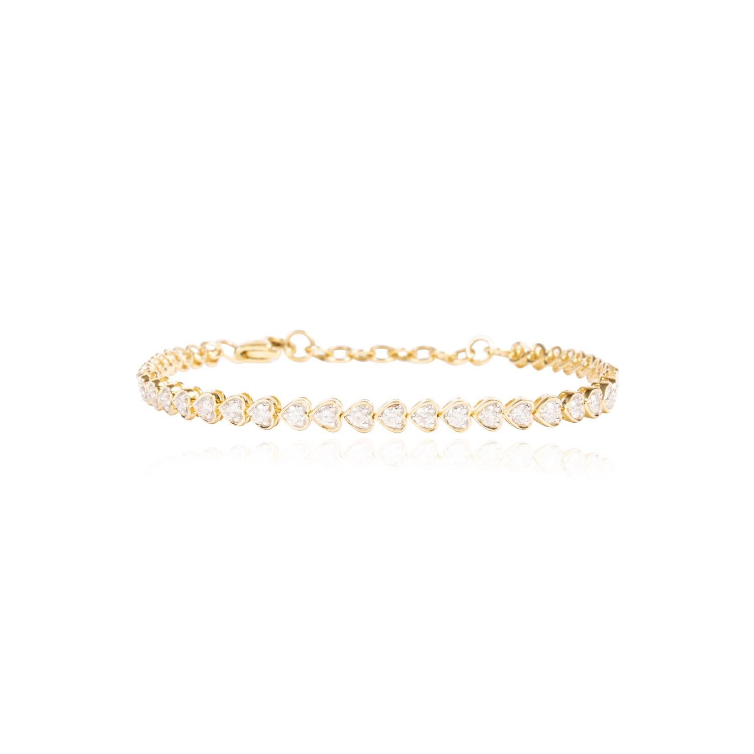 diamond heart bracelet gold
