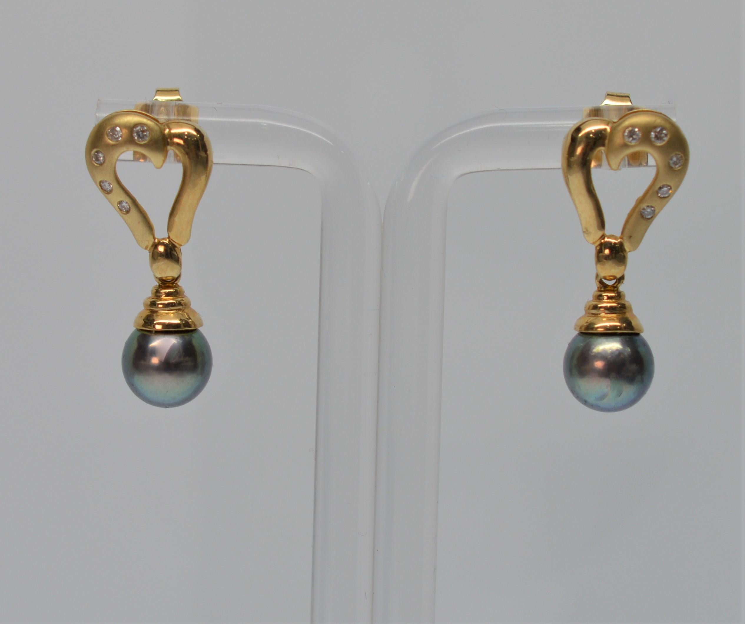 One Heart Pearl Drop Earrings