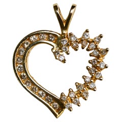 Colgante Corazón Diamante Oro Amarillo 14K 0,50ct