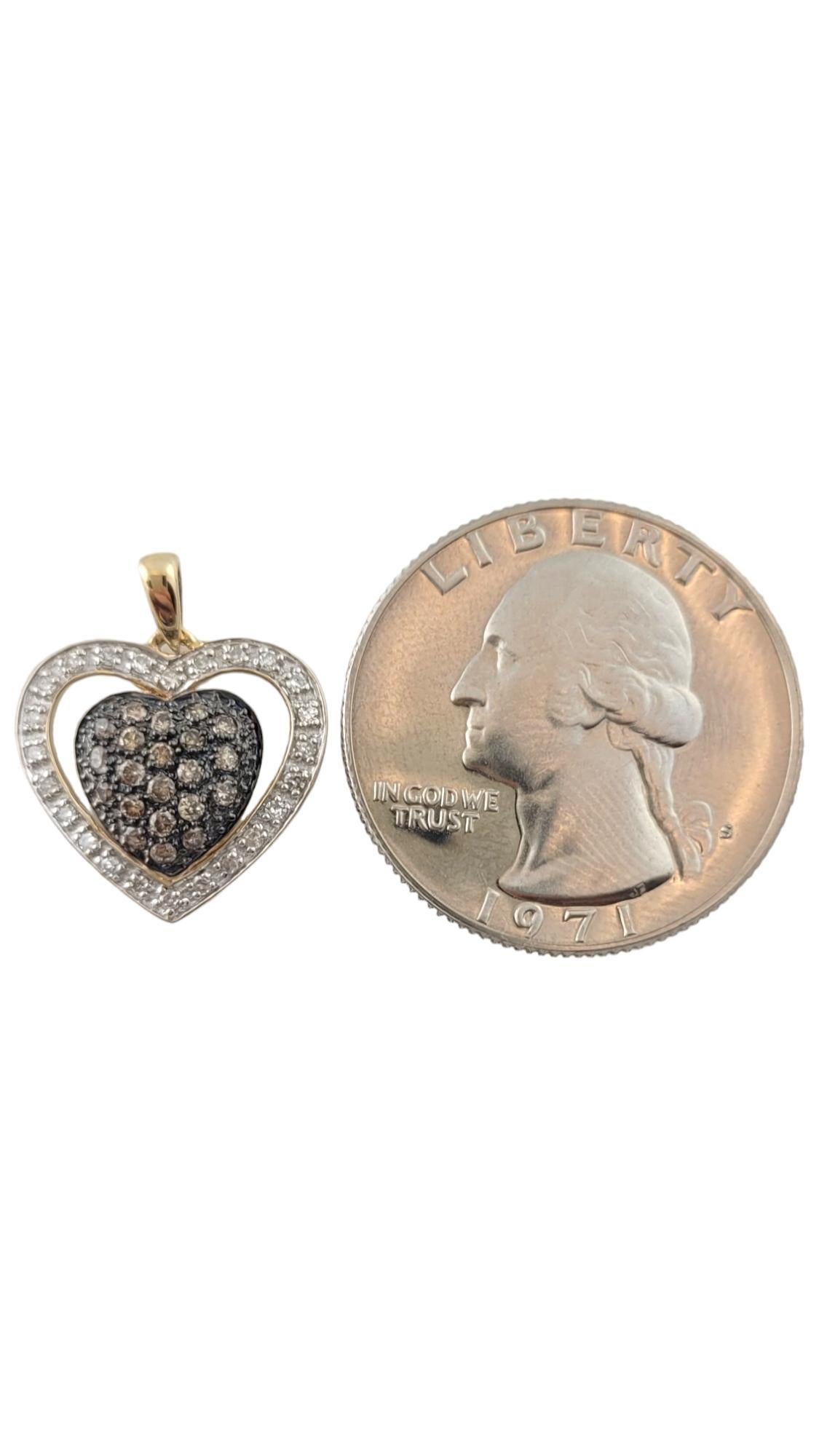 Women's 14K Yellow Gold Diamond Heart Pendant #16412 For Sale