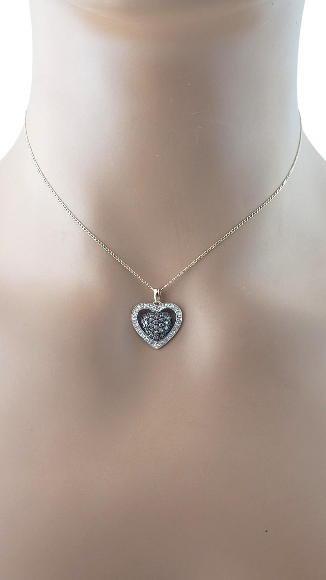 14K Yellow Gold Diamond Heart Pendant #16412 For Sale 1